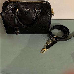 Speedy black 25cm hand bag, new, designer inspired.